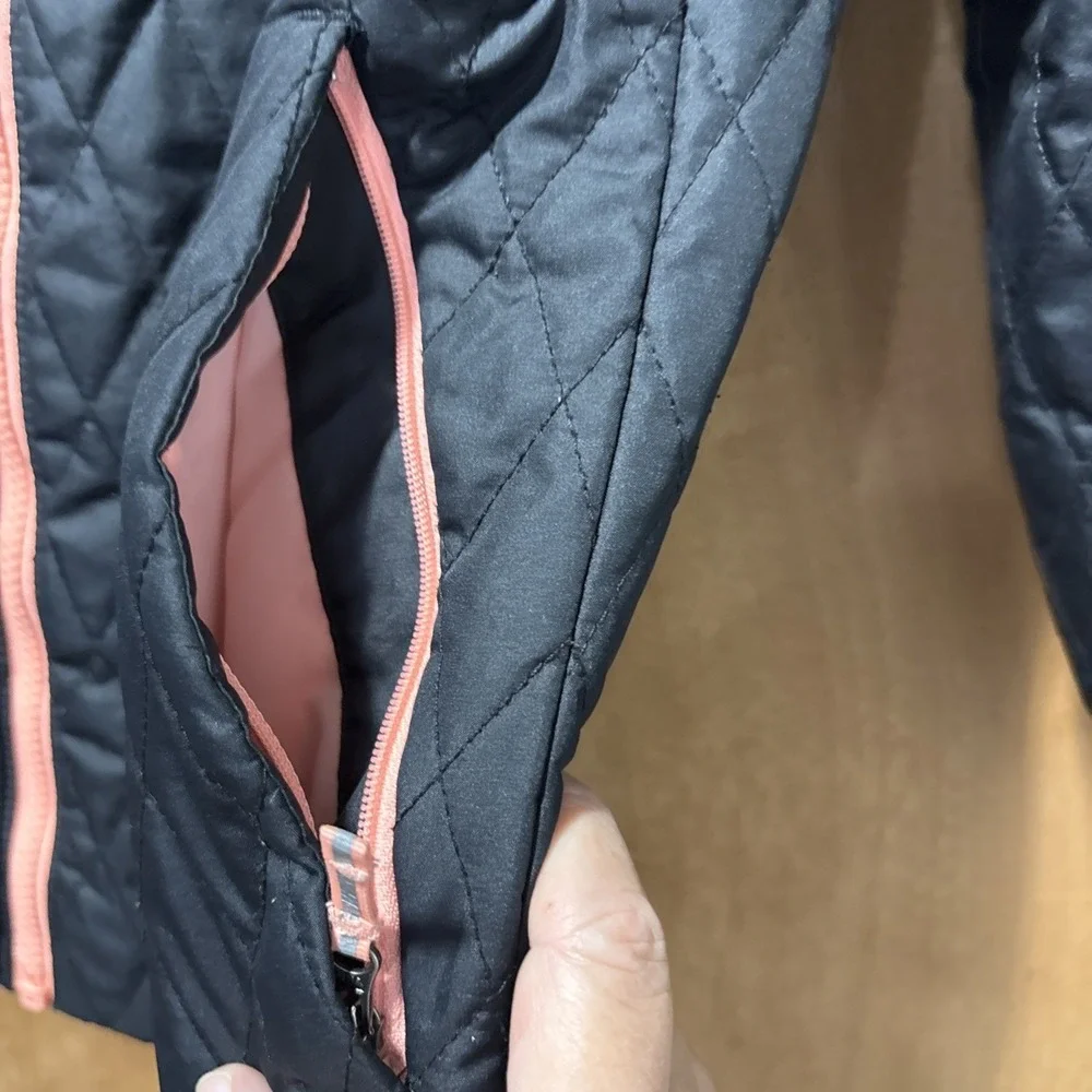 Columbia Girls Youth XL 18-20 Black Full Zip Peach Plush Interior‎ Hooded